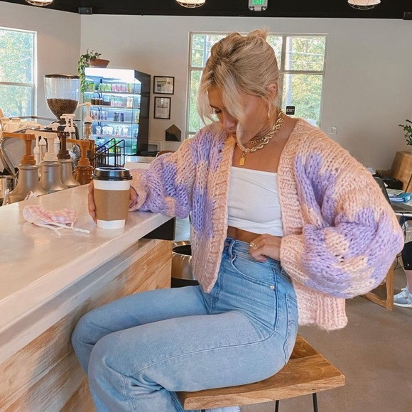 Petal & Pup Sweaters - Petal & Pup Lavender/Peach Knit Sweater